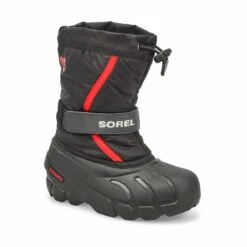 Sorel Kids' Flurry Winter Boot - Black/Red