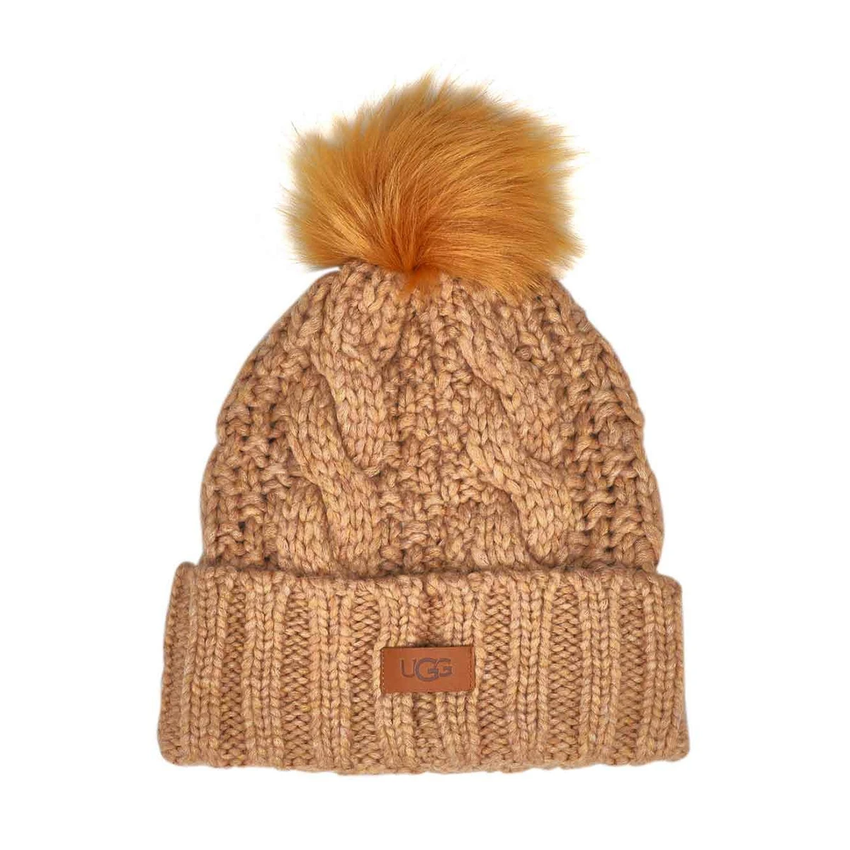 UGG Women's Knit Cable Faux Fur Pom Beanie 5 UGG Women's Knit Cable Faux Fur Pom Beanie - Image 3