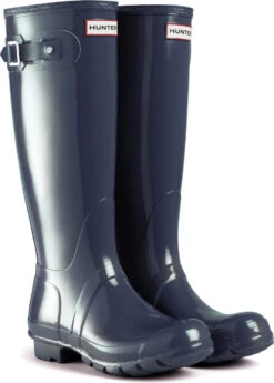 Hunter Women's Original Tall Gloss Rain Boot -Englins Fine Footwear Store hunter womens original tall gloss navy wft1000rgl nvy 99850.1536967724
