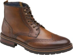 Johnston & Murphy XC Flex Cody Wingtip Zip Boot -Englins Fine Footwear Store johnston murphy xc flex cody wingtip zip boot tan full grain 20 5520 70243.1601932232