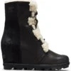 Sorel Women's Joan Of Arctic Wedge II Shearling -Englins Fine Footwear Store sorel womens joan of arctic wedge 2 shearling black 1877081010 38660.1603237277